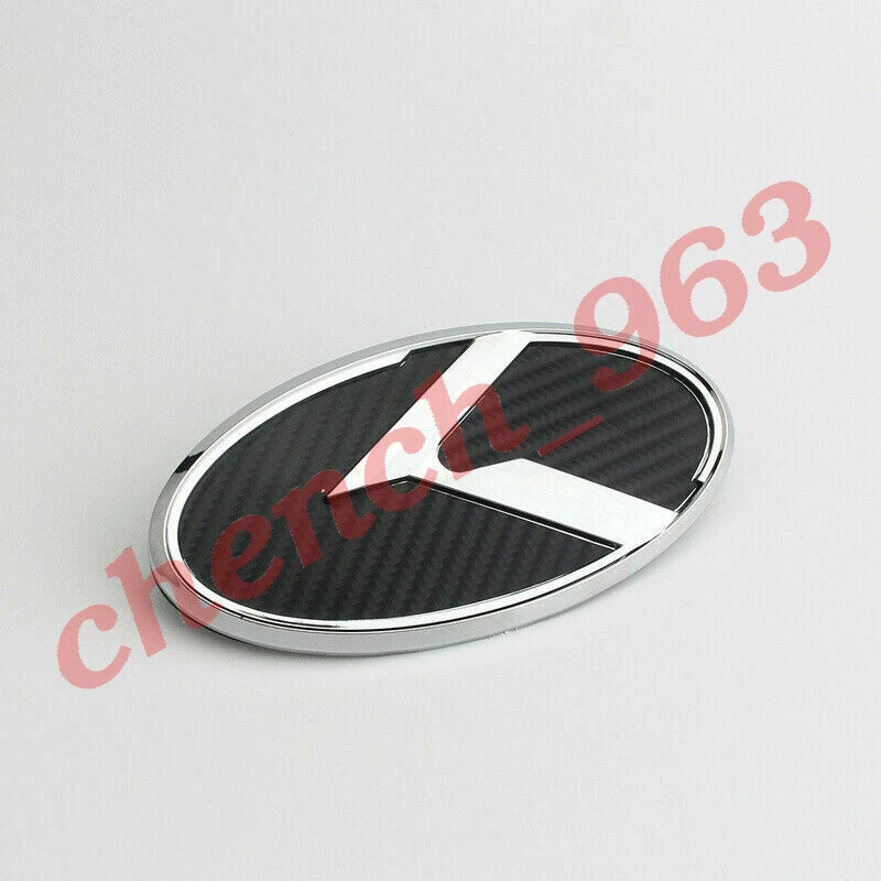 2x Insignias emblemáticas delanteras traseras K plateadas de fibra de carbono para K900 Niro OPTIMA FORTE RIO Foto 4 de 4