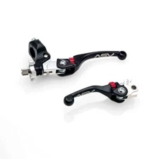 ASV Black F4 Offroad Clutch + Brake Lever Pair Pack For Suzuki RM85 2002-2023