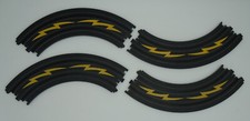 AURORA TOMY AFX 9" 1/4 CURVE TRACKS W/LIGHTNING  4 PC MINT-NEW RACEMASTERS, AW