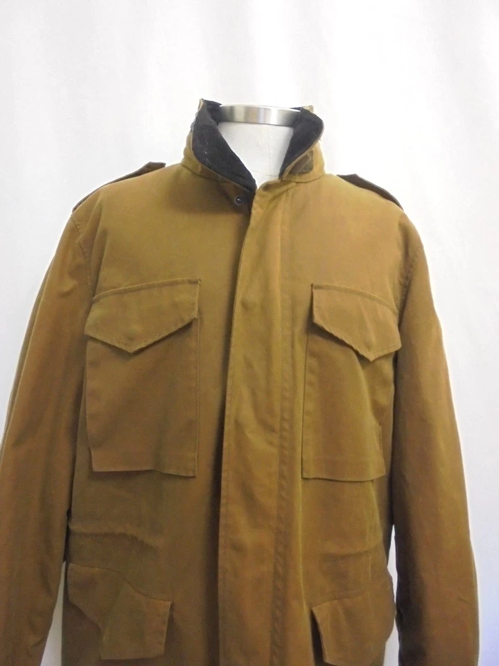 J CREW  WALLACE AND BARNES J CREW MEN'S WAXED COTTON COAT JACKET  LARGE #E1288 - Image 2 of 4