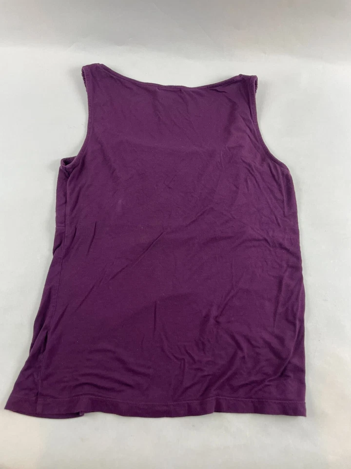 Camiseta sin mangas Daisy Fuentes para mujer talla mediana púrpura sin mangas cuello cuadrado Foto 2 de 4