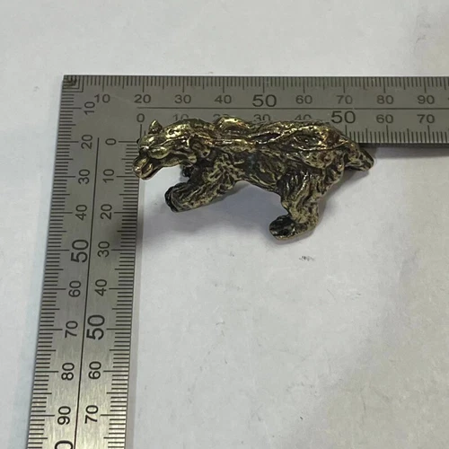 Massive Messing Bär Figur Statue Tierfiguren Spielzeug Haus Schreibtisch Deko* - Bild 2 von 6