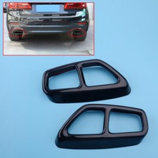 2x Exhaust Muffler Pipe Tip Cover Trim fit for BMW 5 Series G30 G31 2017-2020 Ze