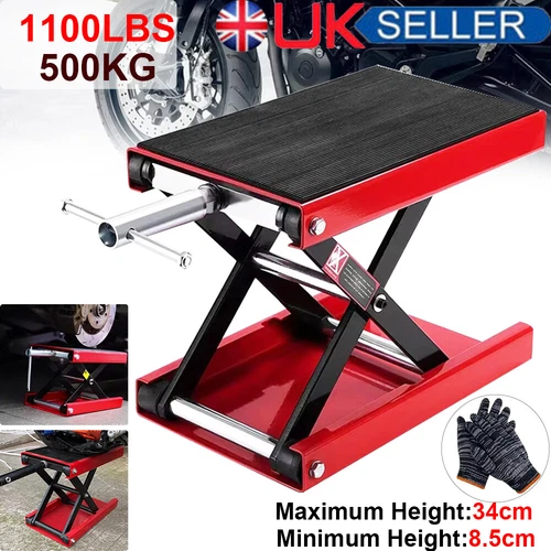 500KG Motorbike Motorcycle Table Bench Workshop Scissor Lift Jack Stand Paddock