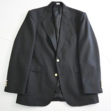 Vtg USA Made 42L Black Hopsack Gold Button Me...