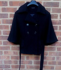 Vila Wool Blend Black Cape/jacket Size S