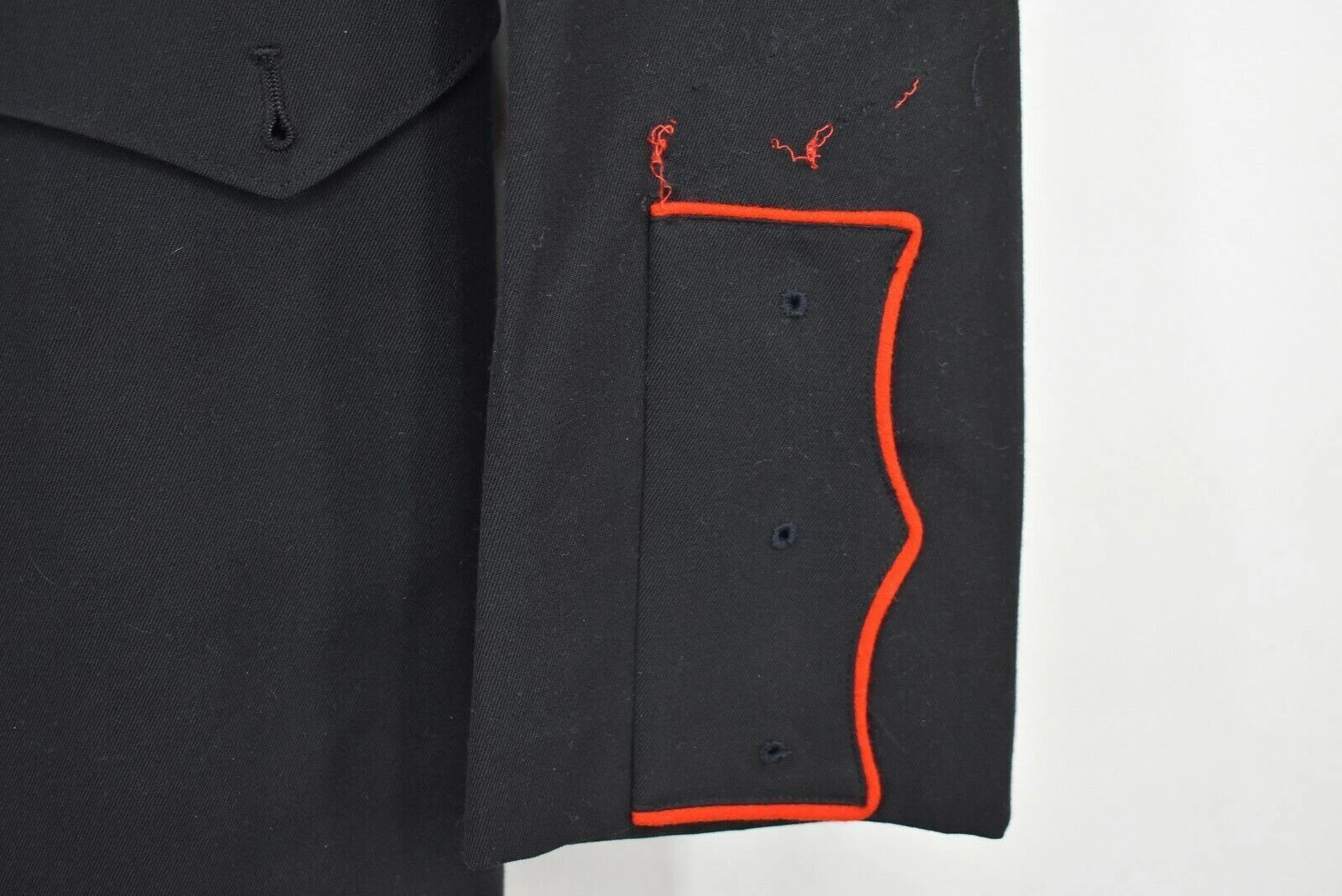 Thorngate Mens Black Contrast Piping Button-Front Flap Pocket Uniforms Coat 40XL - product detail image 7