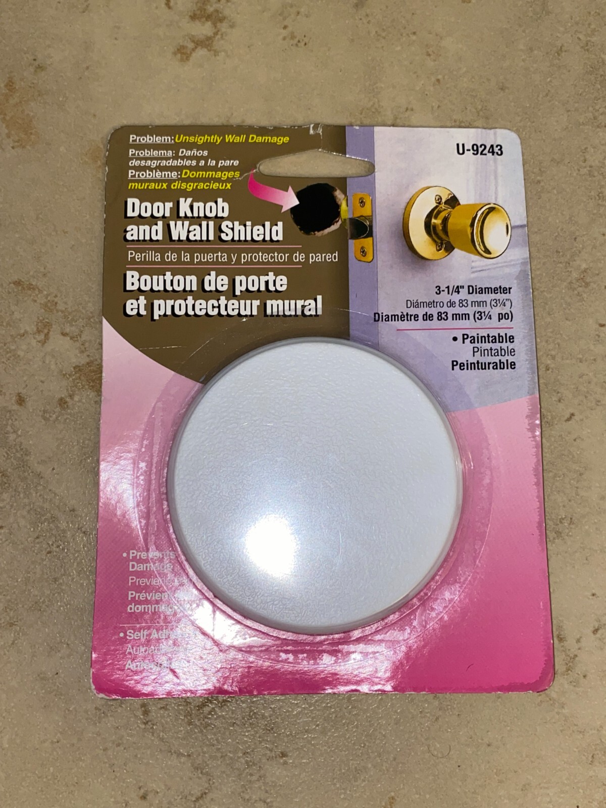 Prime-Line White 3.25in Door Knob and Wall Shield U-9185 – 1 Piece