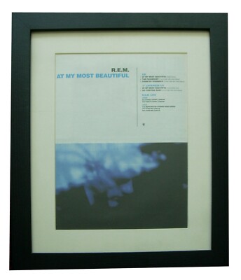REM+Most Beautiful+TOUR+POSTER+AD+RARE ORIGINAL 1999+FRAMED+EXPRESS GLOBAL SHIP