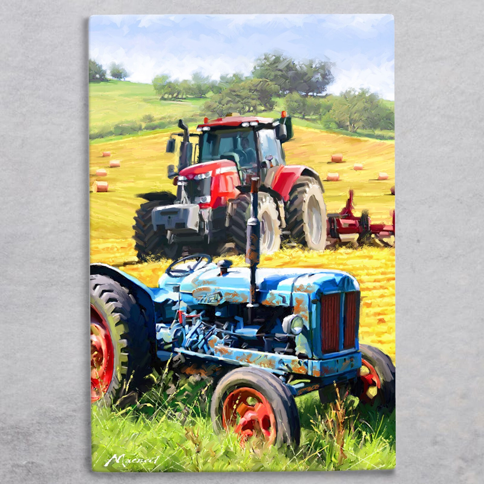 Tractors Ceramic Tile Picture Farm Plaque Sign Wall Art Macneil Studio 30x20cm