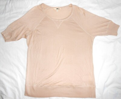 NW3 Hobbs Grandad Top dark beige putty jersey sweatshirt Size S Small New