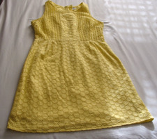OLD NAVY Yellow LACE EYLET Sleeveless SHEATH DRESS Sz 10