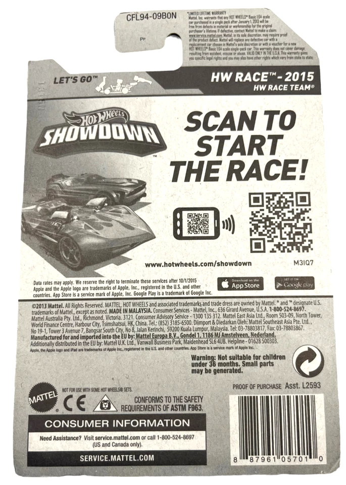 Hot Wheels Car Showdown Scan & Race 2015 - 126 / 250 - Hot Wheels - Image 2 of 3