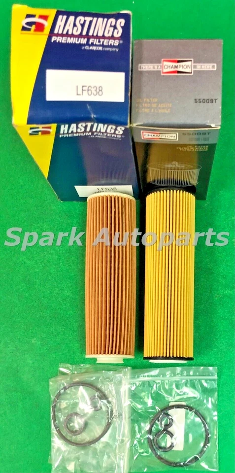 New Lot of 2 Engine Oil Filter HASTINGS LF638 CHAMPION 55009T For Mercedes-Benz Foto 2 de 3