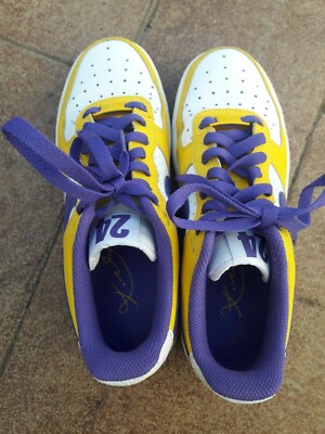 NIKE AIR FORCE One AF1 GS Lakers KOBE #24 SNEAKERS Youth 6.5