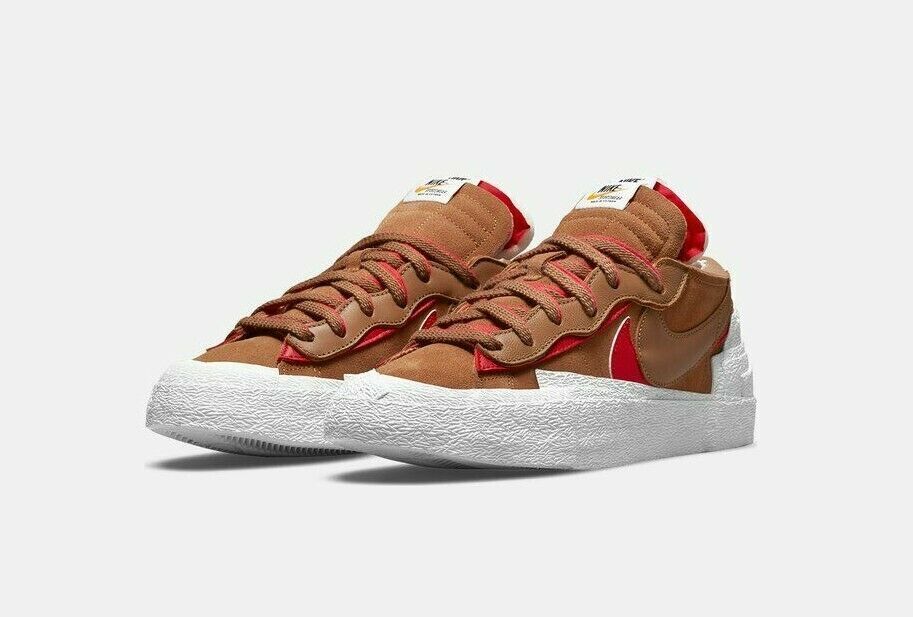 SACAI X NIKE Blazer Nike x Sacai Low British White University rosso uomo taglia 8 DD1877 200