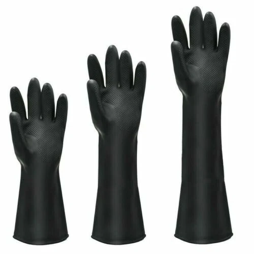 Gants de travail noirs caoutchouc