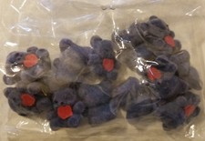 Lot of 12 Darice Craft Purple Miniature 1" Flocked Teddy Bears with Red Heart