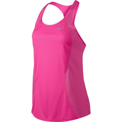 New Womens Nike Semi-Fitted Racerack Scoopneck Dri-FIT Hot Pink Running ...