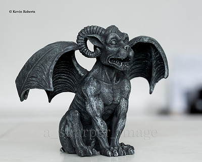 Winged Ram Horned 'Stone' Gargoyle Chimera Guardian Gothic Statue