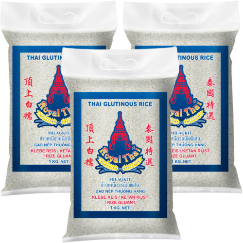 Hielo pegajoso arroz glutinoso real tailandés (saco de 3 x 1 kg) - Imagen 1 de 5