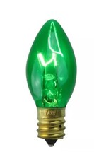 Northlight Pack of 25 Transparent C7 Green Christmas Replacement Bulbs