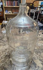VTG Clear Glass Jug Water Bottle Crisa Mexico Embossed Checkered 5 Gallon