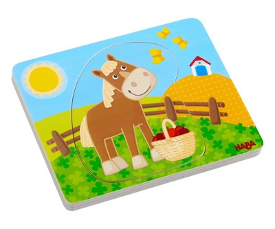 Haba Holzpuzzle Lustiges Landleben | Holzspielzeug | Kinder Puzzle ab 12 Monate