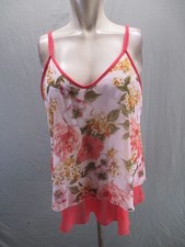 Blu:m Size M Womens Multicolor Floral Double Lightweight Camisole Beauty Top 110