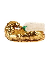 Color Changing Sequin Santa Slippers Gold n Silver New Year's Eve NYE S/M