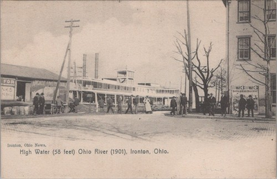 #ad #ad Ironton Ohio River 1901 Flood Buffalo Bill Sign Bicycle Rotograph postcard AQ7 $15.11