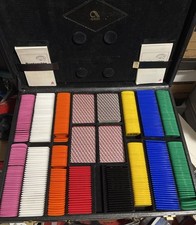 VINTAGE BAKELITE OR CATALIN POKER CHIPS / GAMING PIECES BOXED SET