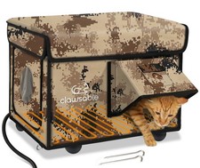 Indestructible Heated Cat House for Outside Cats Winter, 100 Weatherproof, S...
