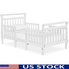 3 in 1 Toddler Bed Convertible Low to Floor Design Safety Rails Stable Furniture