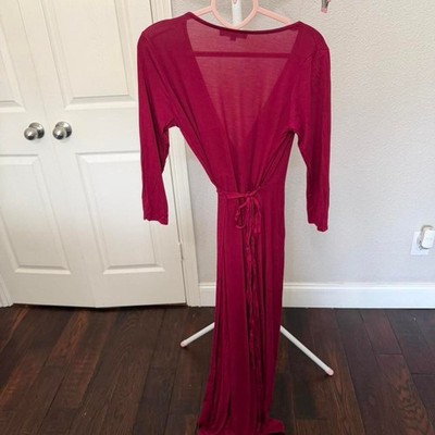 burgundy long sleeve wrap maxi dress Lulus V-Neck sweeping maxi length perfect