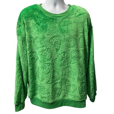 The Grinch Green Plush Sweater Womens Size 2XL Holiday Pullover