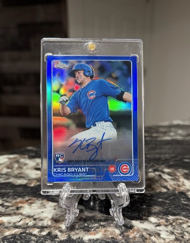 Kris Bryant [Blue Refractor] #AR-KB 2015 Topps Chrome Autograph Rookies card