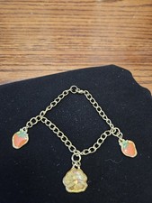 Strawberry Shortcake Bracelet W/ Strawberry Charms Gold Tone 2002