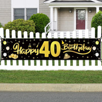 40. Geburtstag Deko Banner FüR MäNner Und Frauen - Happy Birthday Hintergrund, F
