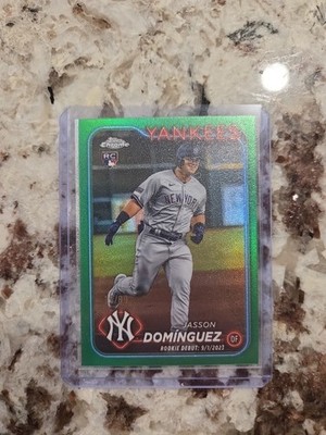 2024 Topps Chrome RC Debut Jasson Dominguez #USC70 Green Wave Refractor /99 