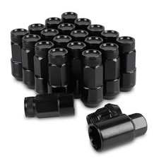 20PCS Closed End Lug Nuts M12X1.5 Wheel Rims Lug Nuts Socket Black Black