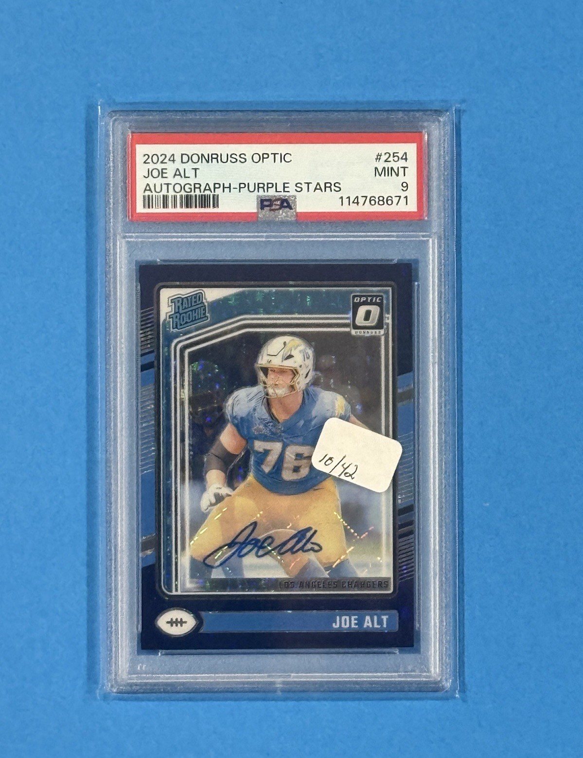 2024 Panini Donruss Optic - Rated Rookie Purple Stars Joe Alt #254 Auto 10/42 🔥