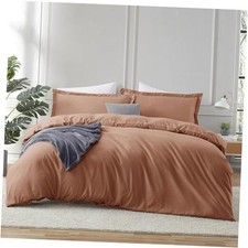 Rust Duvet Cover Queen Size - 3 Queen 90" x 90" 35 - Rust No Comforter 