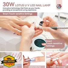 SAVILAND 30W UV Nail Lamp Cordless Gel LED Flash Cure Smart Sensor