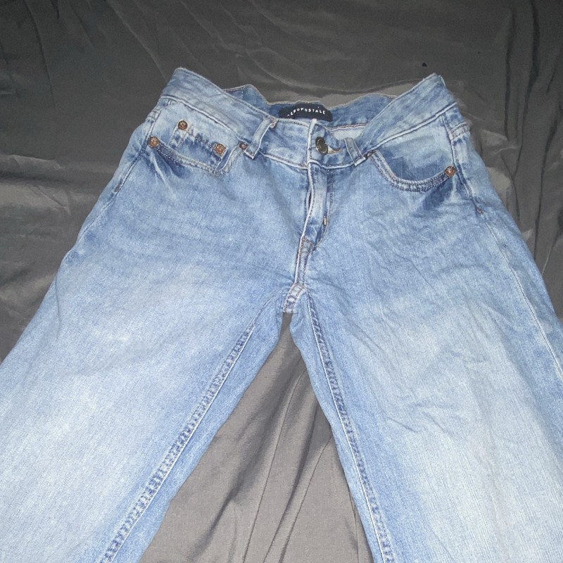 Aéropostale Aero Baggy Wide-Leg Light Wash Blue Denim Jeans Womens 000