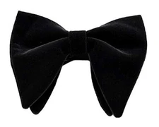 Mens Pre Tied Oversized Big Velvet Bow Tie Black With Iron Buckle