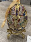 Alsan Co. Alessandra Glass Colorful Enameled Gold-Plate Egg Ornament Butterflies — photo 1