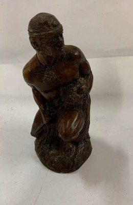 Vintage Resin Maori Krieger Figur Neuseeland Stammeskunst Deko AD 82 