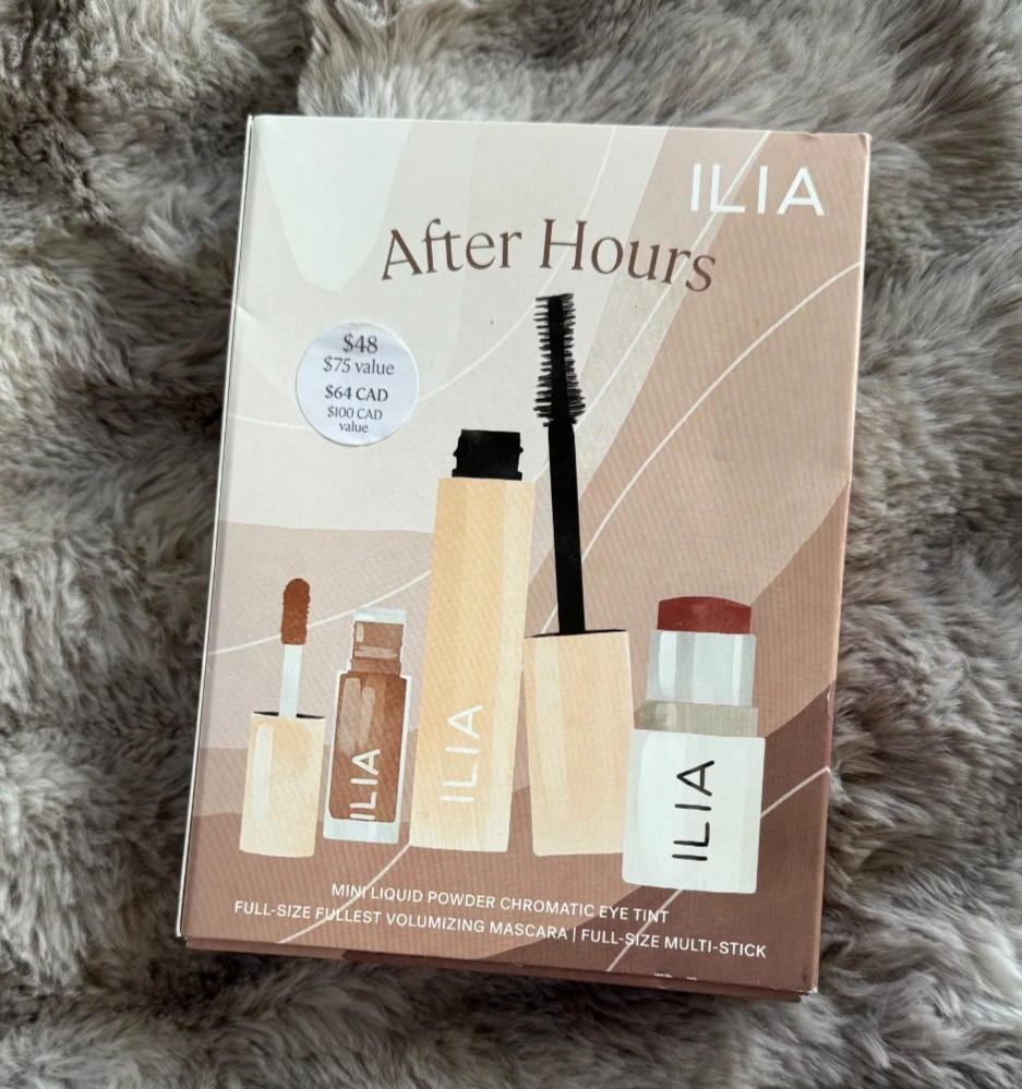 Ilia After Hours Kit: Volume Mascara, Multi-Stick (Lady Bird), Eye Tint (Fresco)