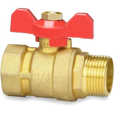 Brass Kugelhahn 3/4 Zoll Wasserhahn Ventil mit Wing Handle Innen/Außengewinde